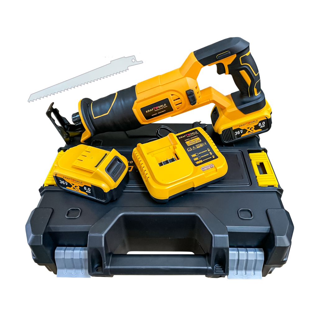 Fierastrau sabie KraftWorld 2 acumulatori 36V 8 Ah -